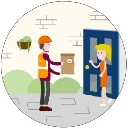 Customer receiving grocery delivery at home